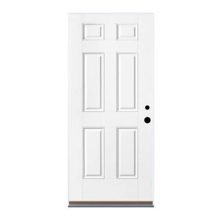 Benchmark by Therma Tru 6 Panel Inswing Fiberglass Entry Door (Common 80 in x 32 in; Actual 81.5 in x 33.5 in)
