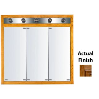 KraftMaid Formal 35 3/4 in x 33 3/4 in Ginger Lighted Cherry Surface Mount and Recessed Medicine Cabinet