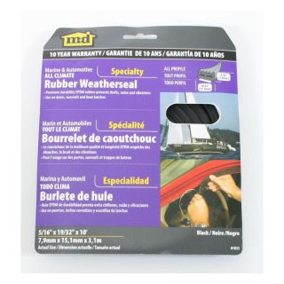 M D Building Products 0.59 in x 10 ft Black EPDM Rubber Window Weatherstrip