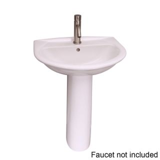 Barclay Karla 33 in H White Vitreous China Complete Pedestal Sink