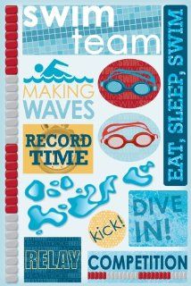 Karen Foster Design Acid and Lignin Free Scrapbooking Sticker Sheet, Swim Team