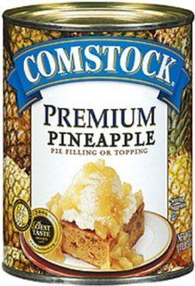 Comstock Premium Fruit Pineapple Pie Filling and Topping, 21 Ounce (Pack of 4)  Pie And Cobbler Fillings  Grocery & Gourmet Food