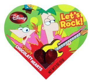 Disney Phineas and Ferb Crispy Chocolate Valentine Candy Hearts in Gift Box (Assorted)  Gourmet Chocolate Gifts  Grocery & Gourmet Food