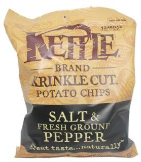 Kettle Brand Potato Chips Krinkle Cut   Salt & Fresh Ground Pepper  Chocolate Chip Cookies  Grocery & Gourmet Food