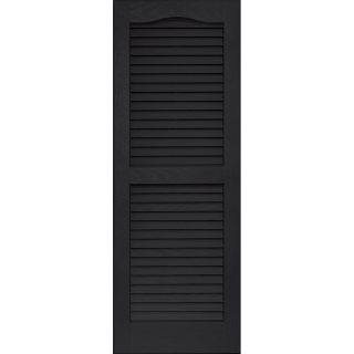 Vantage 2 Pack Black Louvered Vinyl Exterior Shutters (Common 38.68 in x 13.875 in; Actual 38.68 in x 13.875 in)