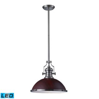 Westmore Lighting Pendant 17 in W Satin Nickel LED Pendant Light with Frosted Shade
