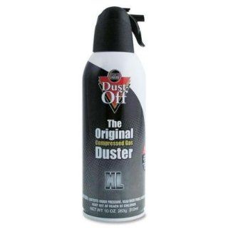 Falcon Products   Dust Off XL Compressed Gas Duster, 10 oz., 6/PK   Sold as 1 PK   Duster removes dust and lint from computer disks, tape drives, diskettes and other electronics with pure moisture free blasts. Formula contains a bitterant to discourage inh