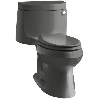 KOHLER Cimarron Thunder Grey 1.28 GPF (4.85 LPF) 12 in Rough In WaterSense Elongated 1 Piece Comfort Height Toilet