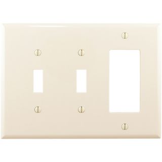 Cooper Wiring Devices 3 Gang Light Almond Combination Nylon Wall Plate
