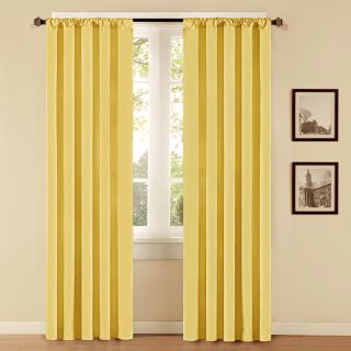 Style Selections Style Selections 84 in L Solid Yellow Thermal Rod Pocket Curtain Panel
