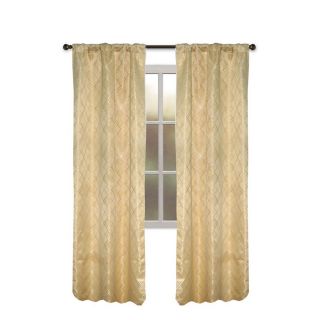 allen + roth Bannerton 63 in L Solid Gold Thermal Rod Pocket Curtain Panel