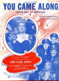 You Came Along (From Out of Nowhere) Vintage Sheet Music from "You Came Along" with Helen Forrest, Robert Cummings, Lizabeth Scott, Don DeFore 1945  Prints  