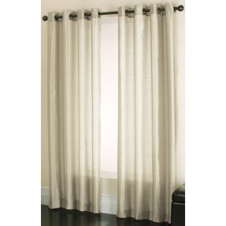 allen + roth Edistone 63 in L Solid Ivory Grommet Window Sheer Curtain