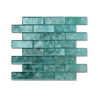 Solistone 10 Pack 12 in x 12 in Folia Light Blue Glass Mosaic Subway Wall Tile
