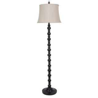 Absolute Decor 59.5 in Black Bronze Indoor Floor Lamp with Fabric Shade