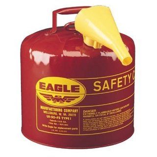 Eagle UI 50 FS Red Galvanized Steel Type I Gasoline Safety Can with Funnel, 5 gallon Capacity, 13.5" Height, 12.5" Diameter Patio, Lawn & Garden