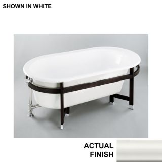 KOHLER 66 in x 36 in Iron Works Tellieur White Oval Pedestal Bathtub with Reversible Drain