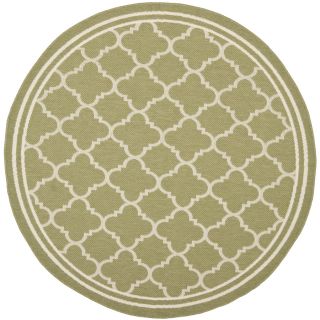 Safavieh Courtyard 5 ft 3 in x 5 ft 3 in Round Green Transitional Indoor/Outdoor Area Rug