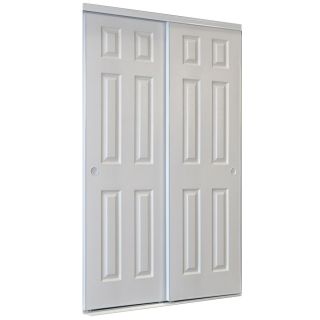 ReliaBilt White 6 Panel Sliding Door (Common 80.5 in x 72 in; Actual 80 in x 72 in)