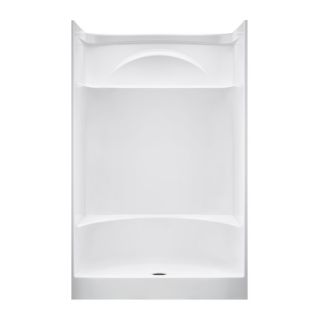 DELTA White 76 in H x 48 in W x 36 in L White Acrylic 1 Piece Shower with Integrated Seat