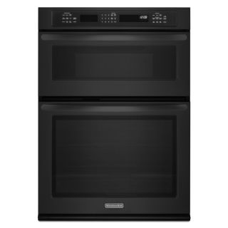KitchenAid 30 in Self Cleaning Convection Microwave Wall Oven Combo (Black)