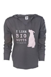 "I like Big Mutts and I cannot lie." Women's Thermal V Neck Hoodie by Dog Is Good (Women's Small) Clothing