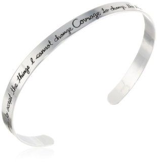 Sterling Silver "God Grant Me The Serenity To Accept The Things I Cannot Change, Courage To Change The Things I Can and Wisdom To Know the Difference" Cuff Bracelet Serenity Prayer Bracelets Jewelry