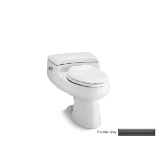 KOHLER San Raphael Thunder Grey 1.0 GPF (3.79 LPF) 12 in Rough In WaterSense Elongated Pressure Assist 1 Piece Comfort Height Toilet