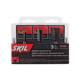 Skil 3 Piece Straight Router Bit Sewith 1/4 in Dia shank