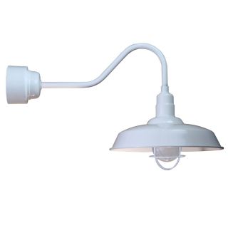 Brooster 20 in W 1 Light White Arm Hardwired Wall Sconce