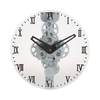 Maples 12 in Roman Numeral Moving Gear Style with Wall Clock