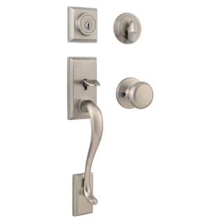 Kwikset Hawthorne SmartKey Satin Nickel Residential Single Lock Door Handleset