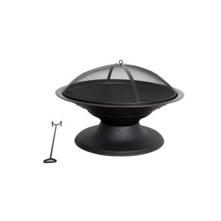 Garden Treasures 29.5 in W Black High Temperature Painted Steel Wood Burning Fire Pit