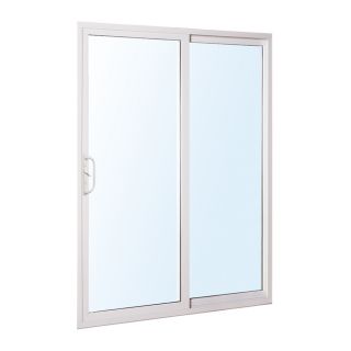 ReliaBilt 300 Series 58.75 in Clear Glass Vinyl Sliding Patio Door