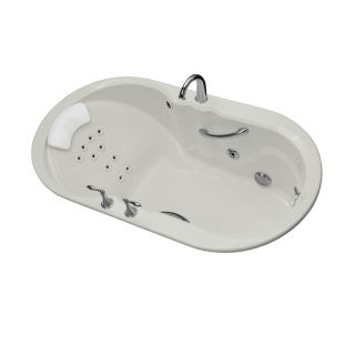 KOHLER 66L x 35 3/4W x 22H Waterscape 1 Person Ice Grey Oval Whirlpool Tub
