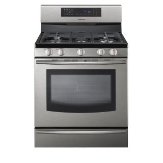 Samsung 5 Burner Freestanding 5.8 cu ft Self Cleaning Convection Gas Range (Stainless Steel) (Common 30 in; Actual 29.81 in)