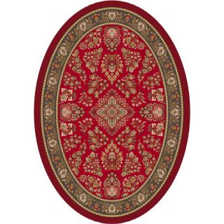 Milliken Halkara 5 ft 4 in x 7 ft 8 in Oval Red/Pink Transitional Area Rug