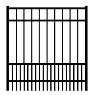 Ironcraft Black Powder Coated Aluminum Fence Gate (Common 48 in x 47 in; Actual 48 in x 47 in)