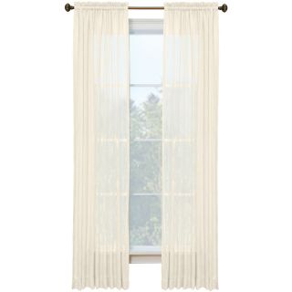 Style Selections Kenna 84 in L Solid Ivory Rod Pocket Window Curtain Panel
