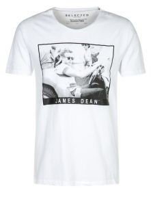 Selected Homme   JAMES DEAN   Print T shirt   white