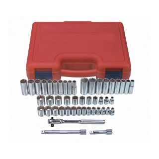 K Tool International 47 Piece Standard (SAE) and Metric Mechanics Tool Set with Hard Case