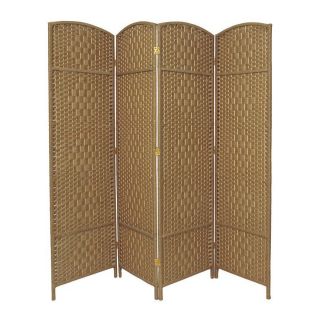 Oriental Furniture Room Dividers 4 Panel Natural Folding Indoor Privacy Screen