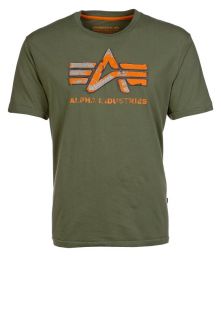 Alpha Industries   BIG A VINTAGE   Print T shirt   olive