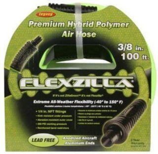 Legacy HFZ38100YW2 Flexzilla 3/8" x 100' Air Hose Assembly with 1/4" Male NPT Fittings   Automotive Hose Repair Kits  