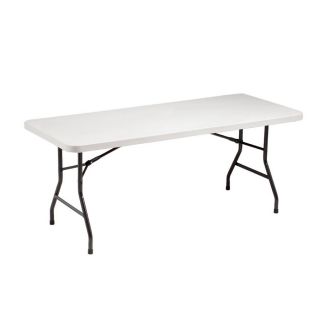 Style Selections 72 in x 30 in Rectangle Steel Mocha Folding Table