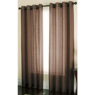 allen + roth Loudon 84 in L Solid Coffee Grommet Window Sheer Curtain