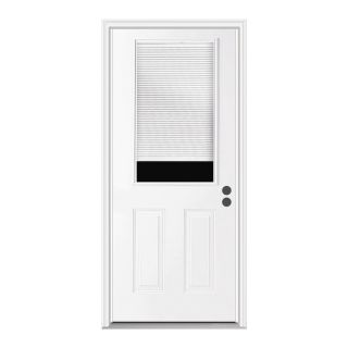 ReliaBilt Blinds Between The Glass Half Lite Prehung Inswing Steel Entry Door Prehung (Common 80 in x 32 in; Actual 81.75 in x 33.5 in)