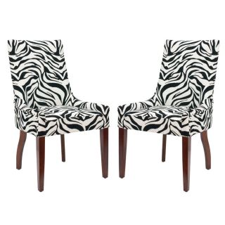 Safavieh Set of 2 Mercer Home Black and White Accent Chairs