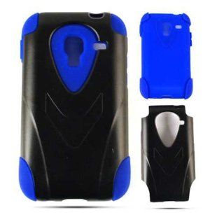 Blue Gel and Black Hybrid Tough Protection Cover, Silicone & Hard Shell for Samsung Admire 4g r820 Cell Phones & Accessories