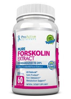 Forskolin  Fastest Acting in Coleus Forskohlii Supplements  250 Mg Premium All Natural Pure Forskolin 125 Mg Per Capsule Standardized to 20% By Proactive Nutrients for Quick Weight Loss Recently Aired on Dr Oz. As Recommended in 125 Mg Per Capsule. Maximu